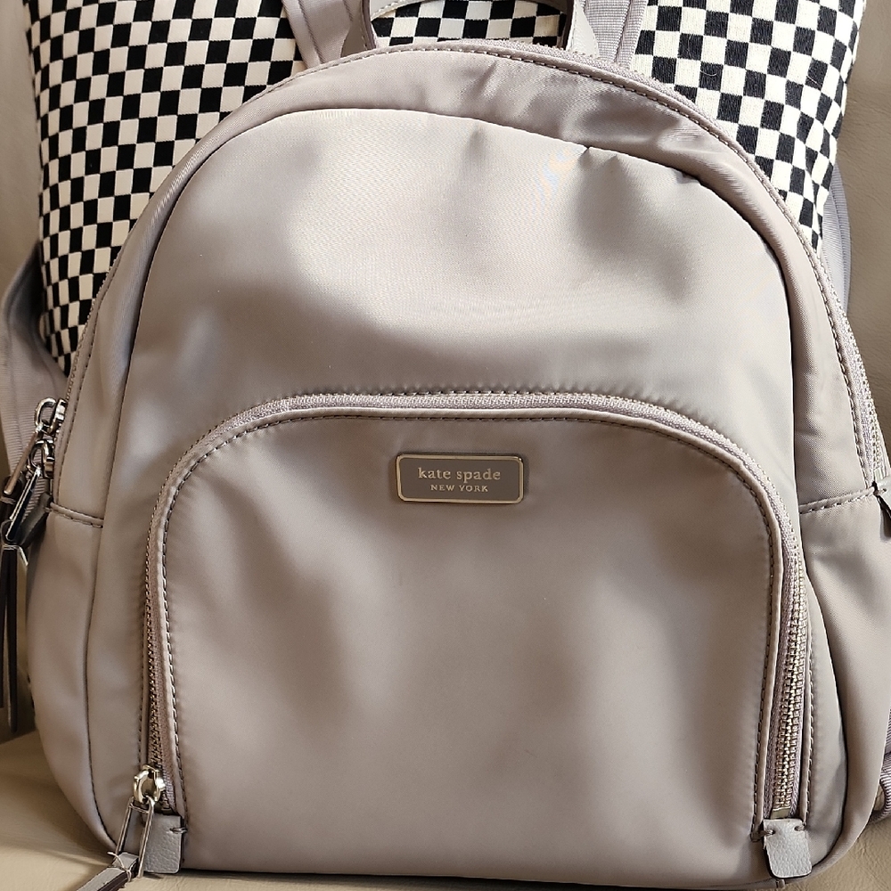 kate spade beige nylon backpack